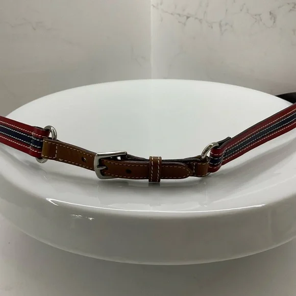 Coach Leather Belt Size Large Women’s Red Blue Brown 3969 - Picture 3 of 9